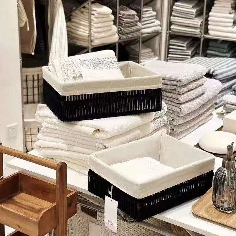 ins衣服收纳棉质内衬收纳篮家用高级感浴室脏衣篮