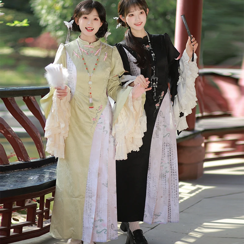 桃花蛇春侣春夏新款中国风超仙连衣裙日常旗袍汉元素气质复古汉服