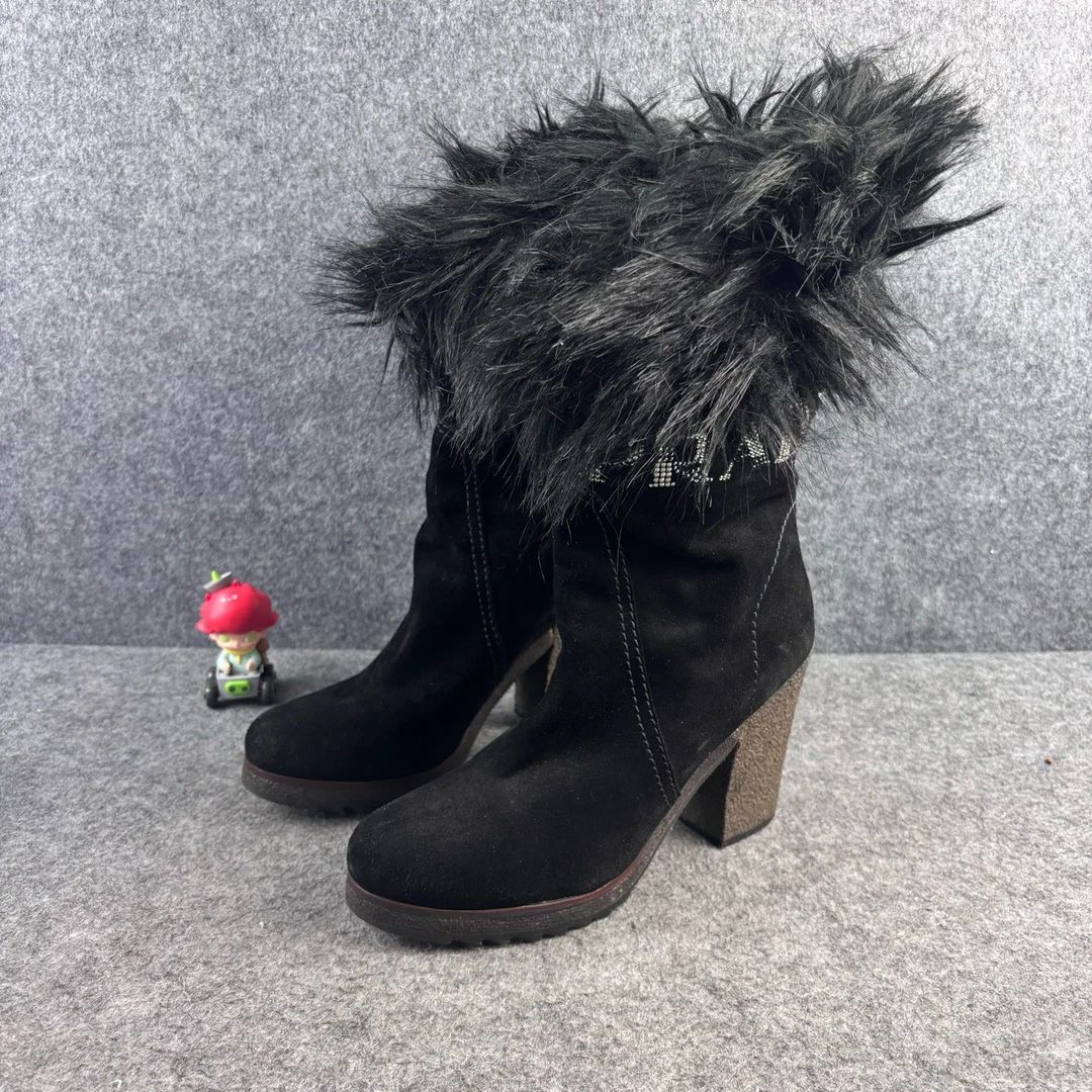 95新 Prada/普拉达 （福利麂皮毛绒短靴 39码YLP2150