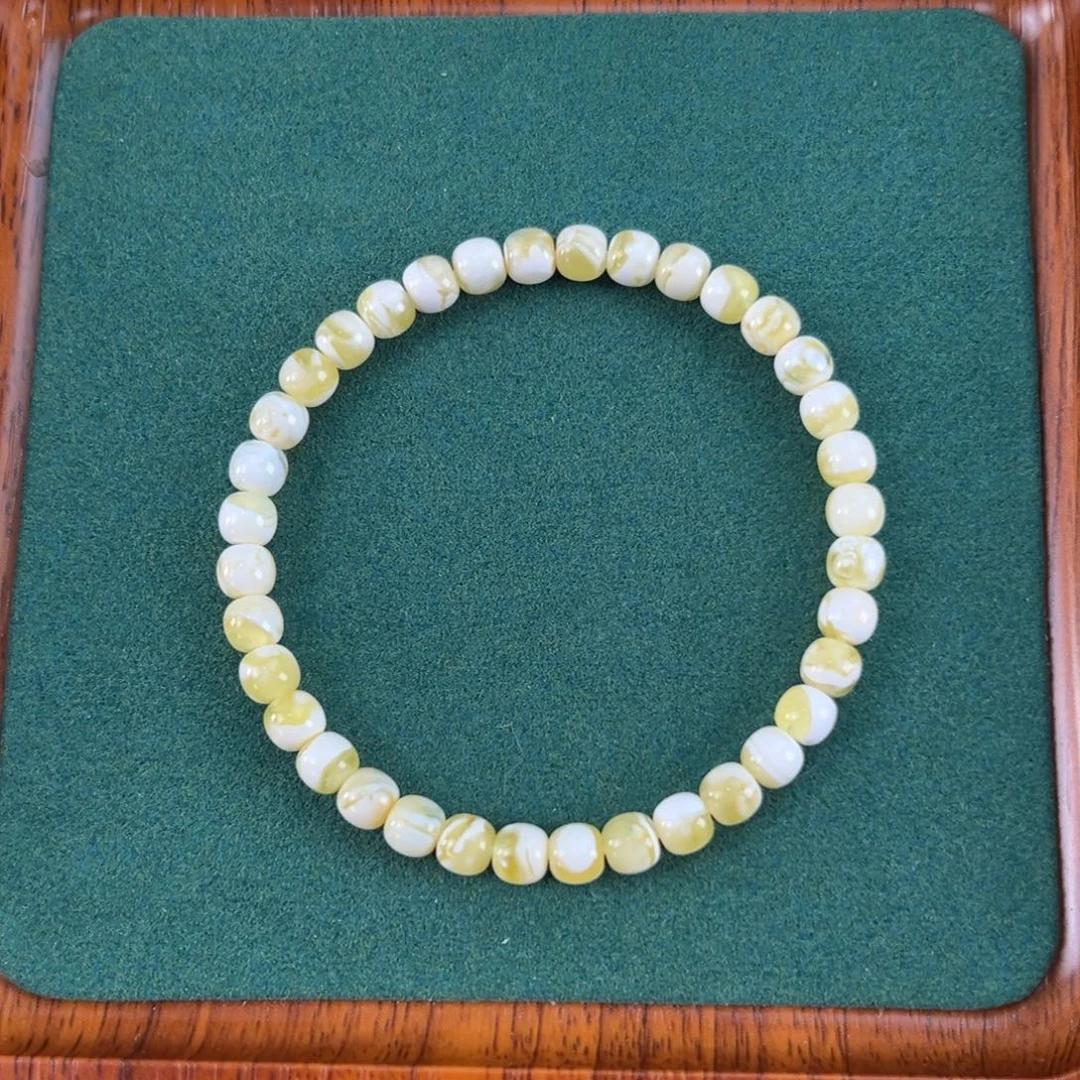 乐****琥珀未镶嵌手链金漆瓷白6.2m