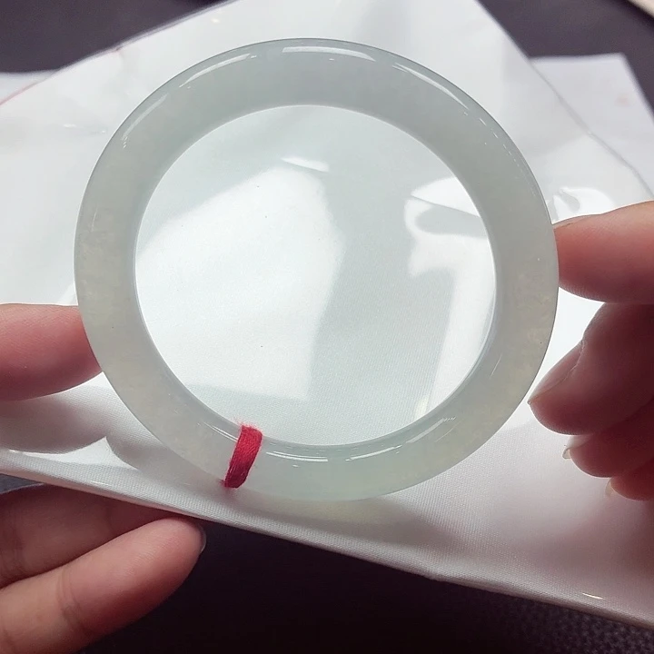 翡翠未镶嵌手镯天然缅甸A货翡翠（冰白月光）