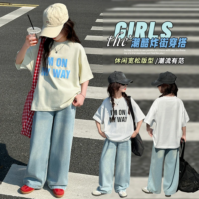 女童夏装套装2025新款6-12岁15岁中大童休闲洋气潮款两件套