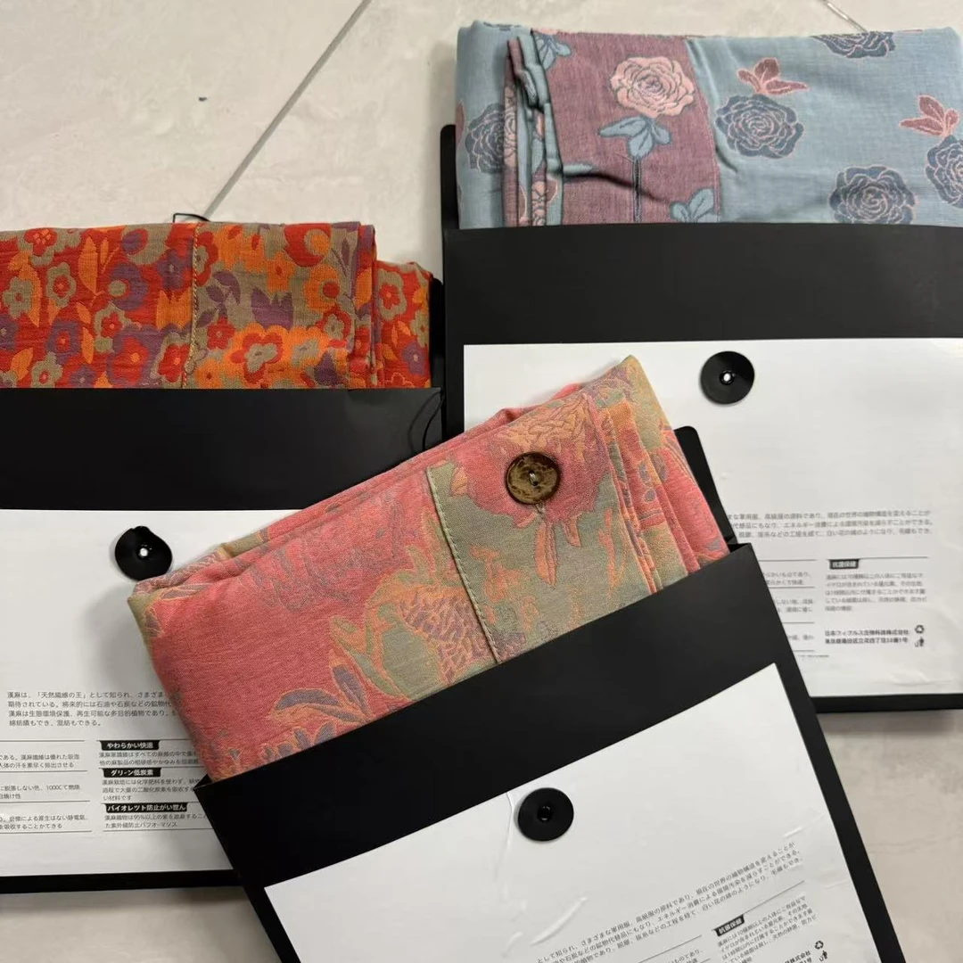 专享【京かわ会社】纯棉提花双层纱枕套50*78cm 蓝底南瓜不挑花色