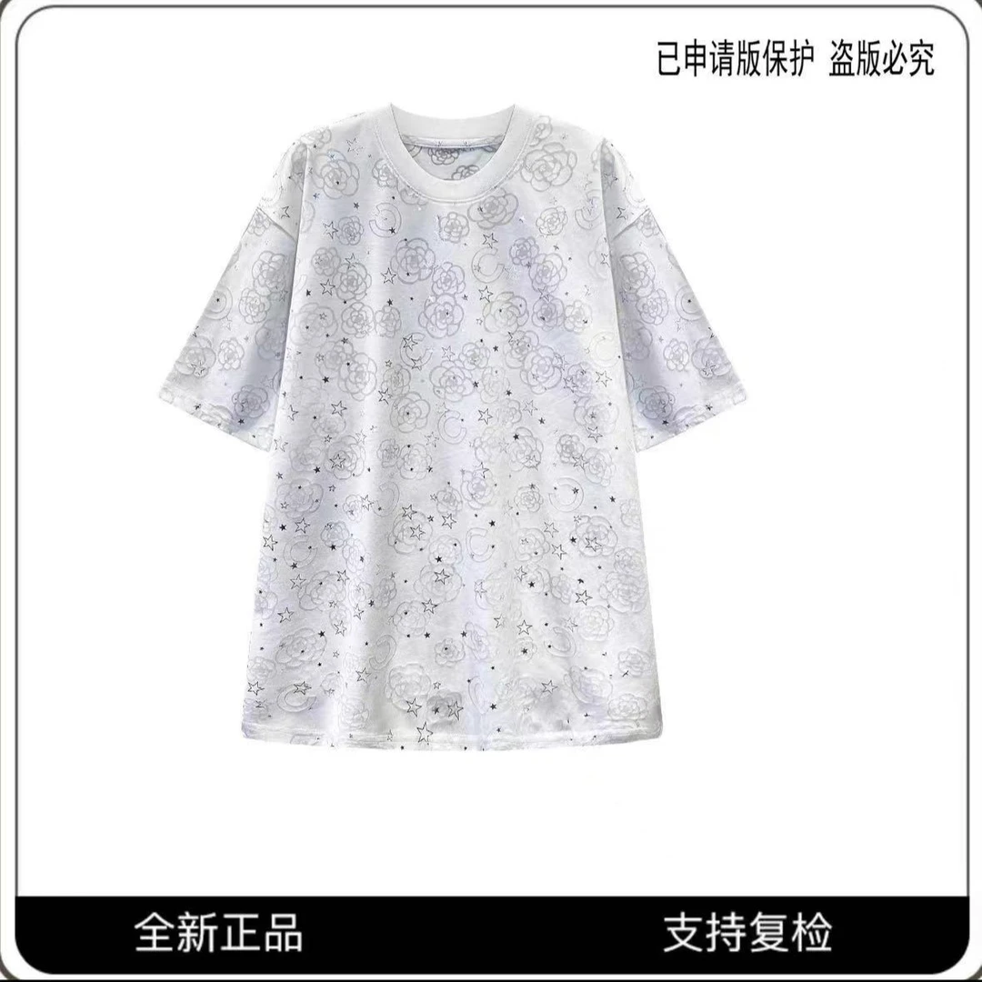 【宠粉专属】80136#CSIN高奢提花短袖上衣2025夏潮流设计休闲衬衫