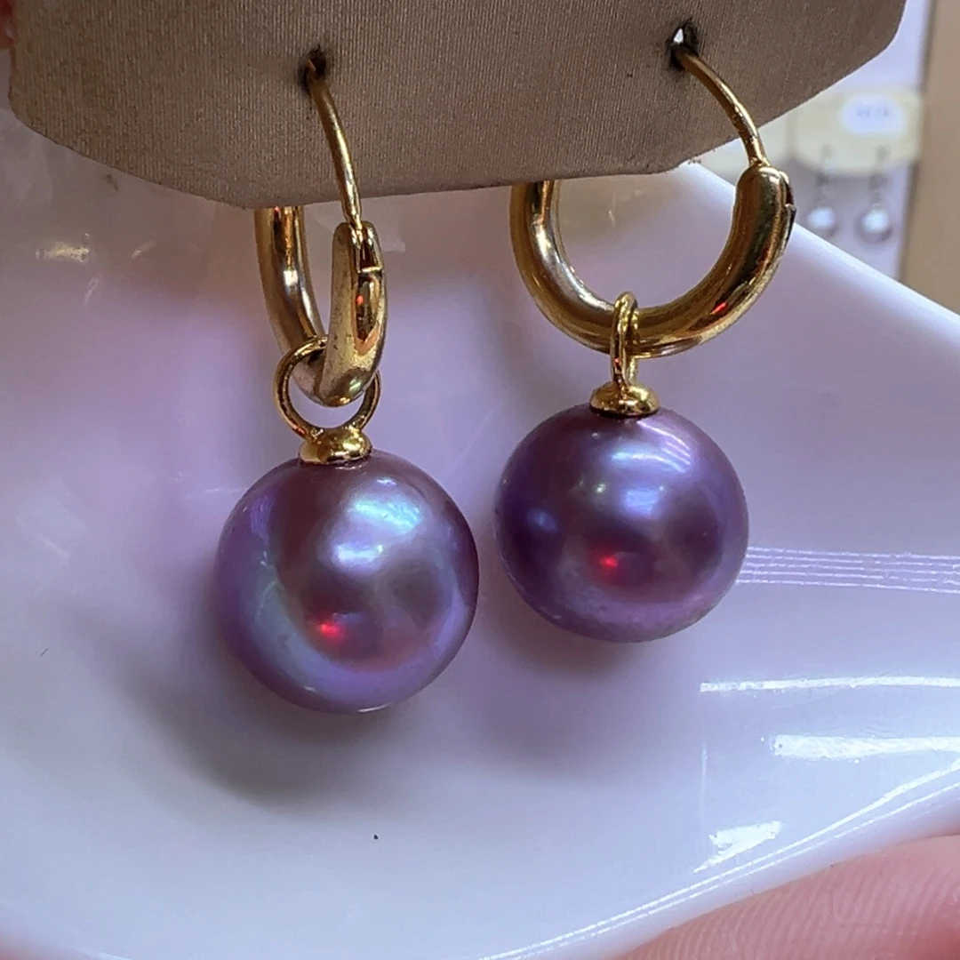 银S925镶嵌淡水珍珠耳饰