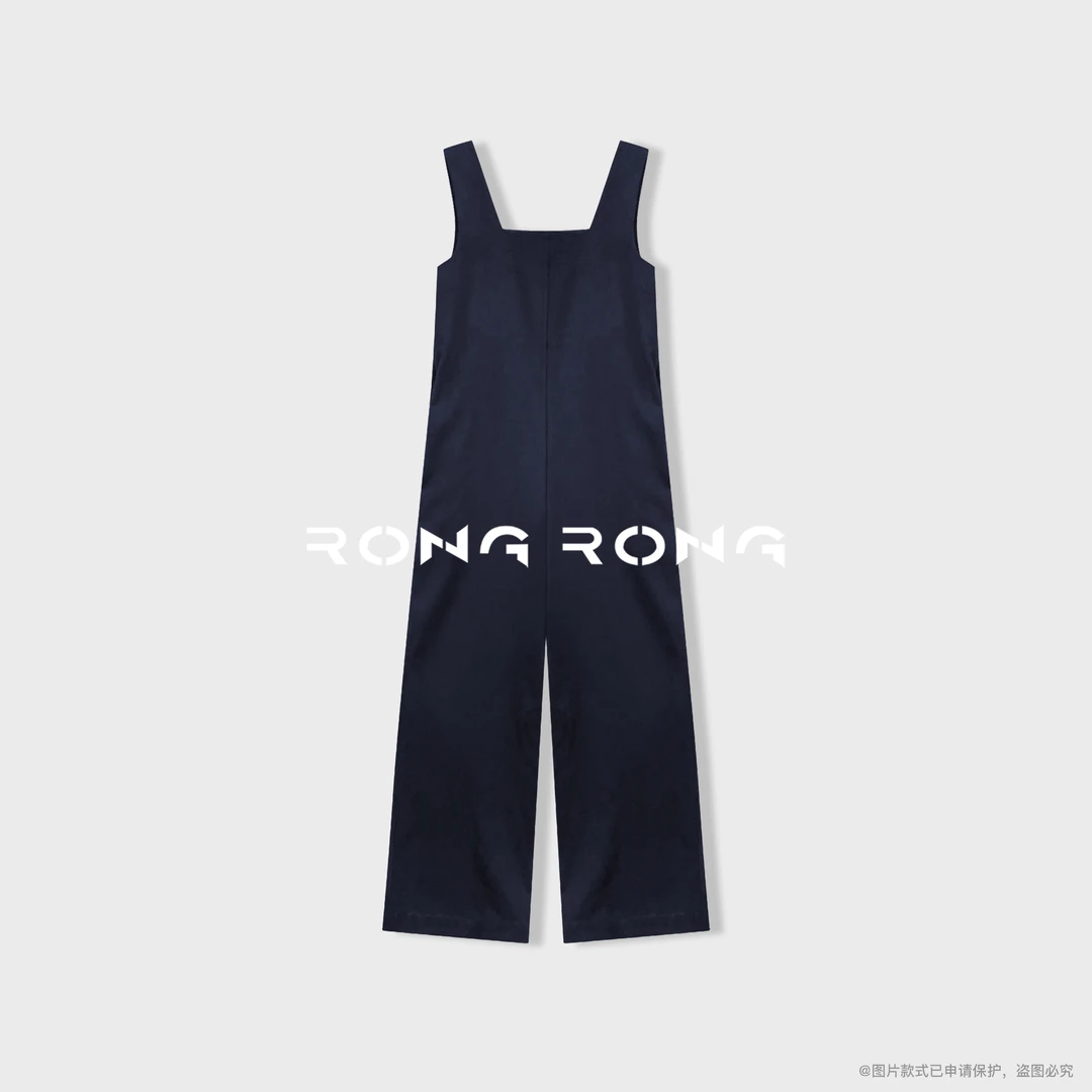 溶溶S【墨染林间】RONGRONG 马海毛羊毛混纺廓形极简风连体裤js668