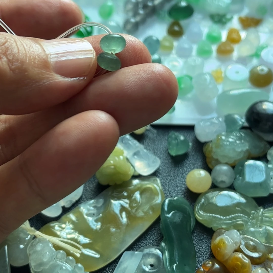 定制翡翠未镶嵌鼓珠