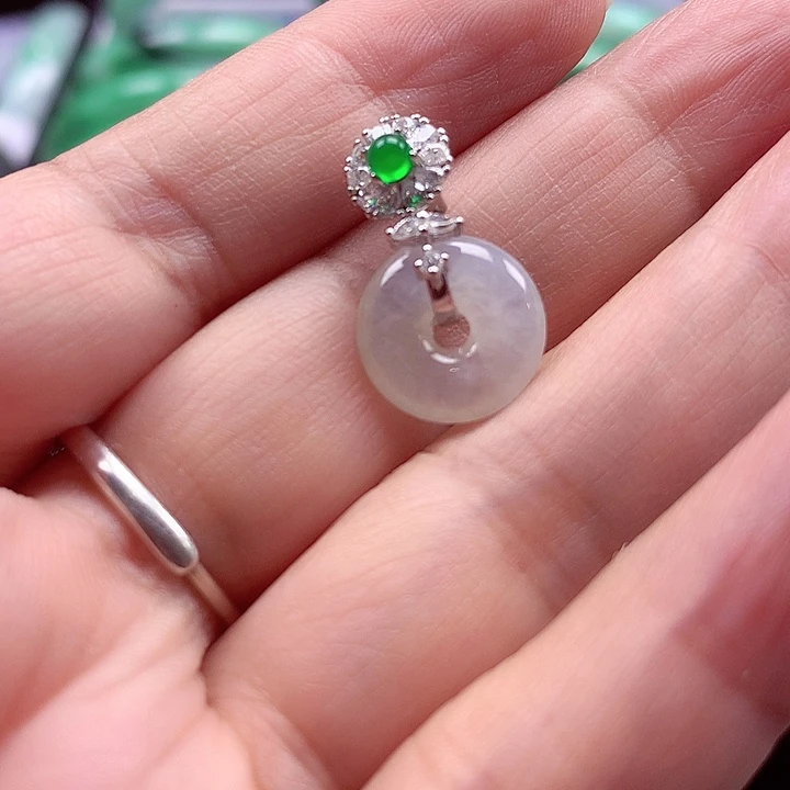 颈饰银S925镶嵌翡翠翡翠