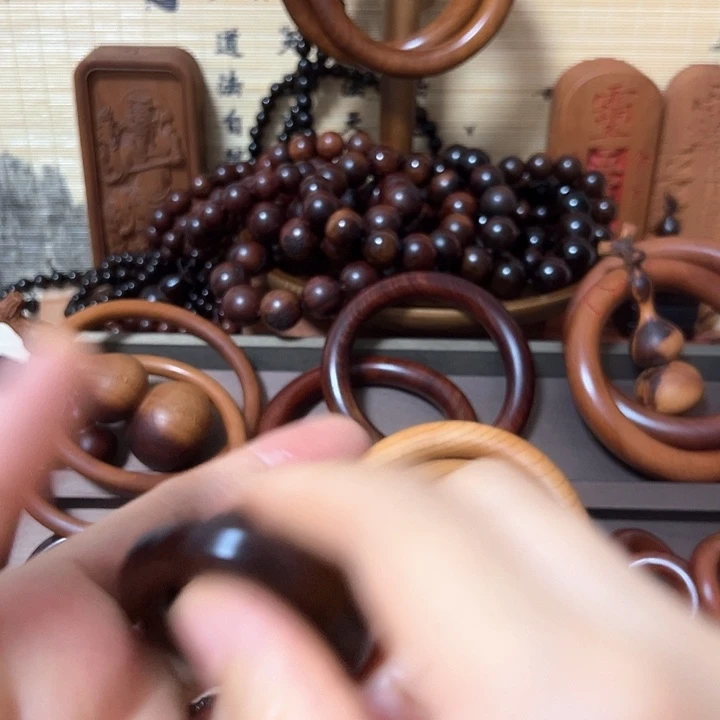 ꧁***꧂25内径玉化枣木乾坤圈