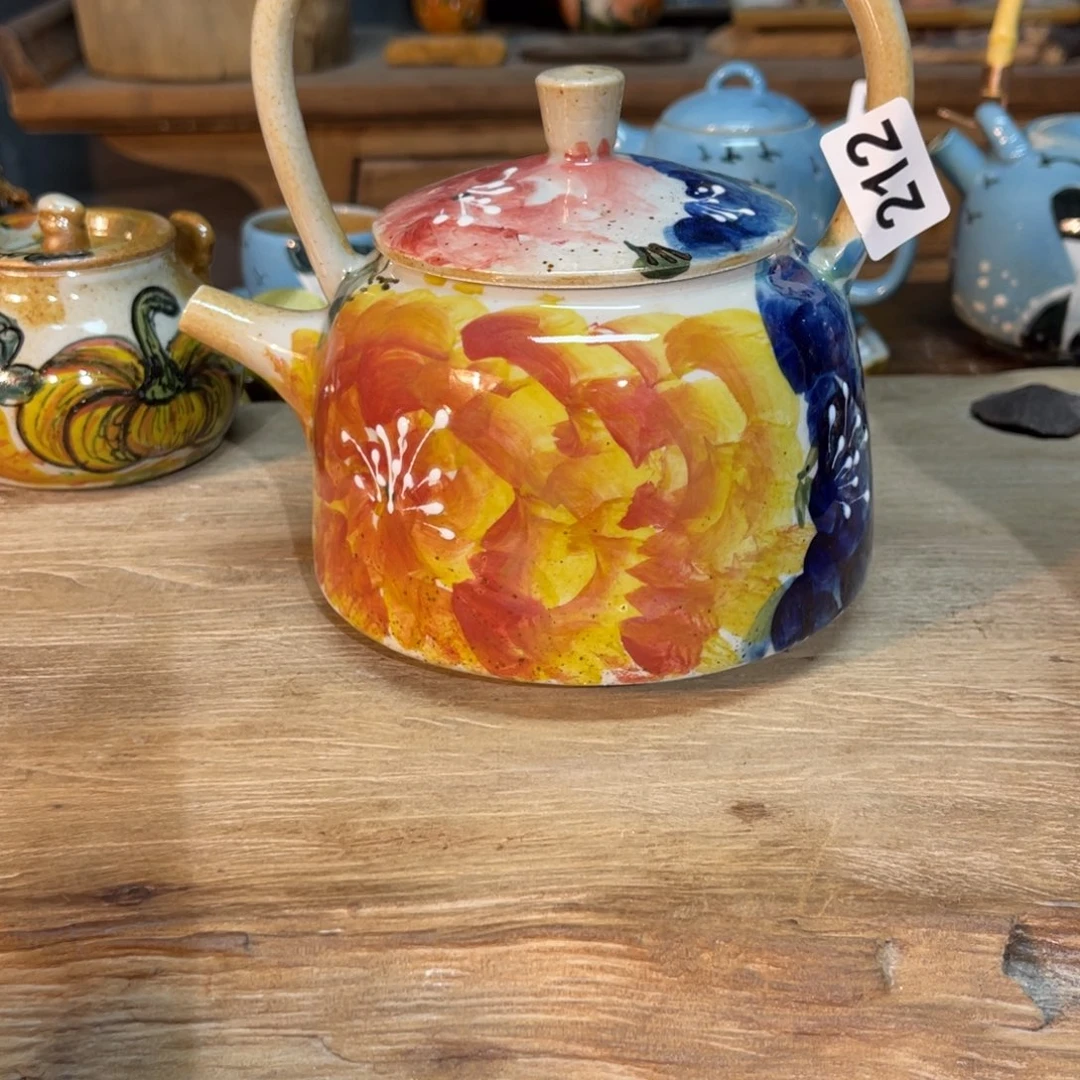 壶素浅陶瓷手工手绘