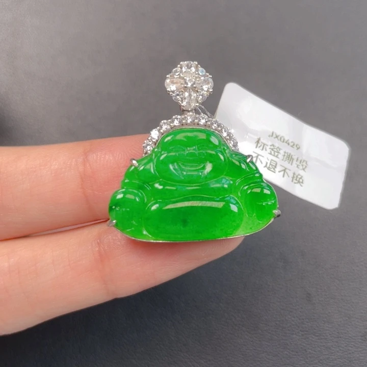 翡翠银S925镶嵌吊坠(不含链)