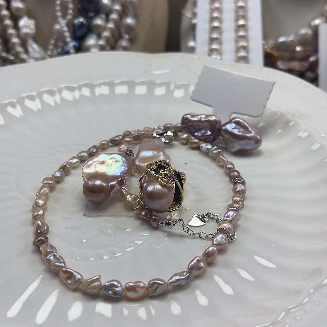 淡水珍珠未镶嵌套装【纯恬】