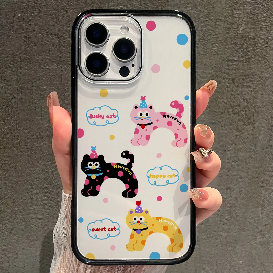 【AI键保护】卡通小猫适用苹果16promax手机壳iphone15新款14全包
