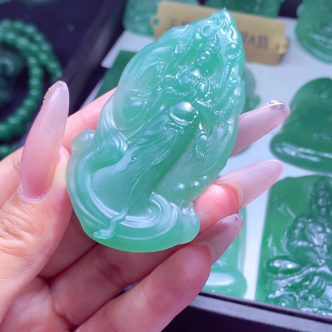 定制翡翠未镶嵌天然缅甸翡翠A货毛货挂件