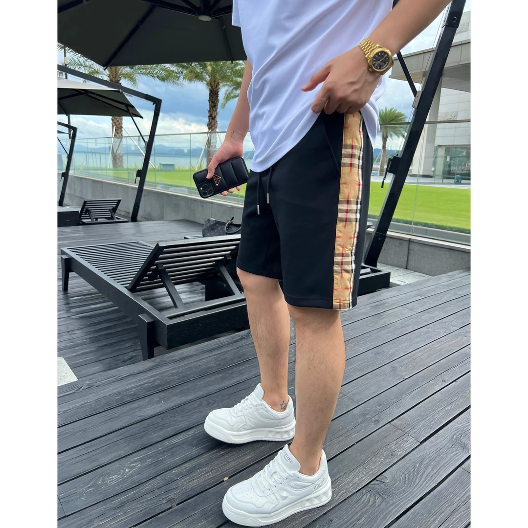 【条纹短裤】夏日清爽薄款撞色卡其格纹男士休闲百搭短裤WYG6728