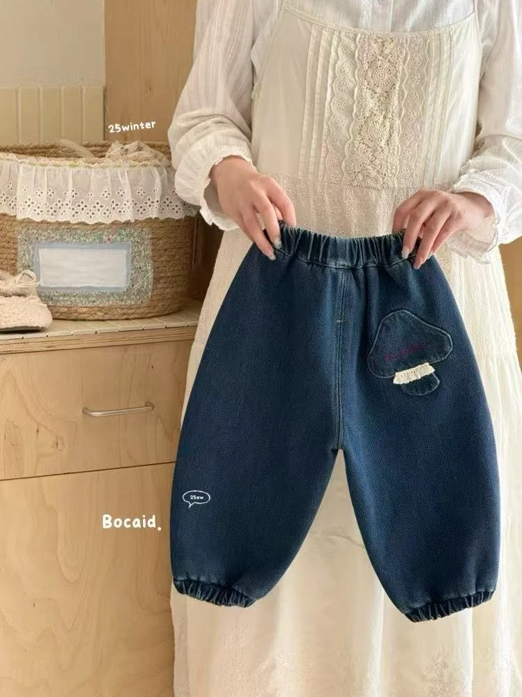 544 菠菜豆 加绒牛仔裤 K8508 LUOLA品牌童装