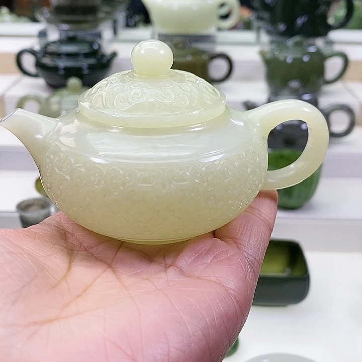 未镶嵌和田玉挂件老*茶壶