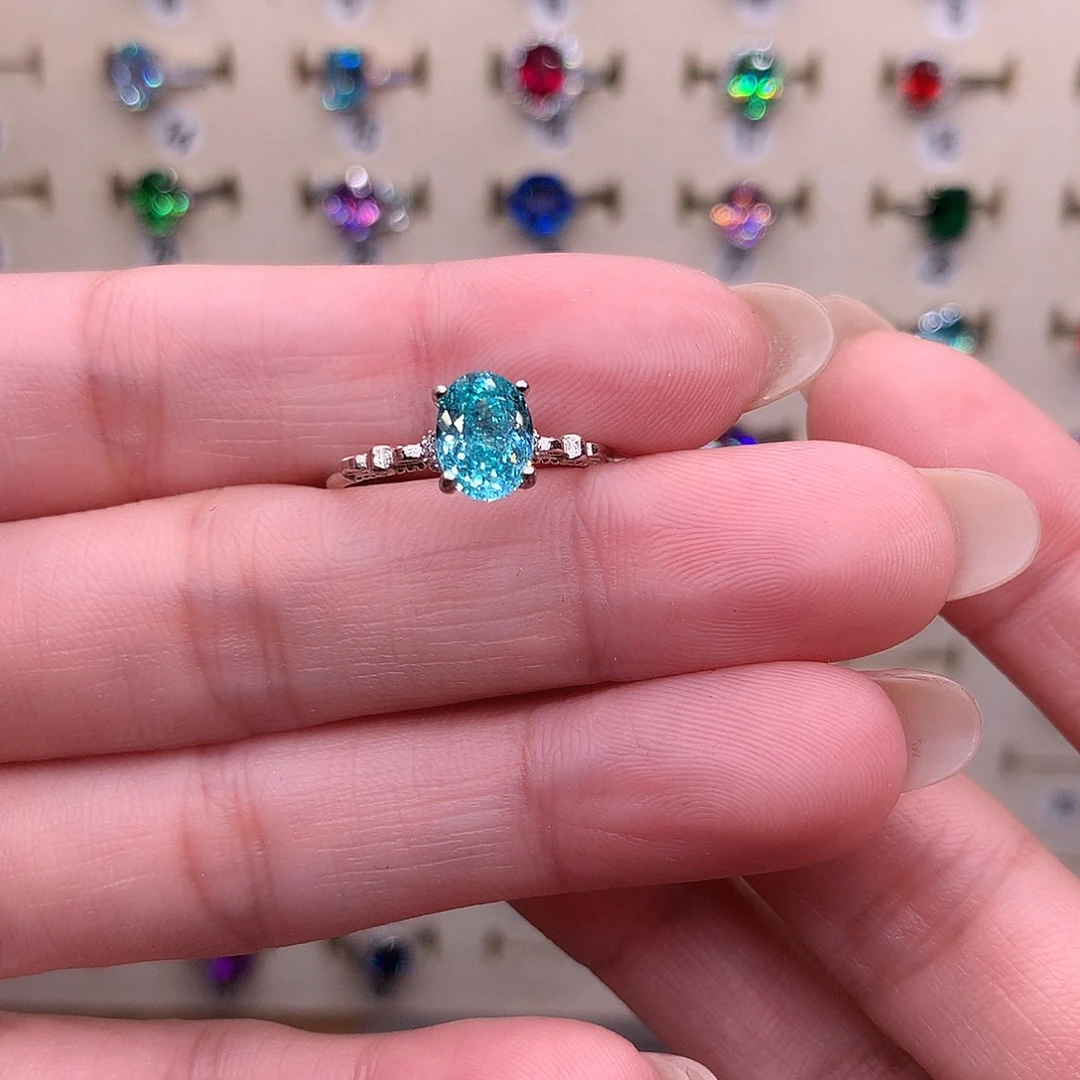 戒指碧玺银S925镶嵌