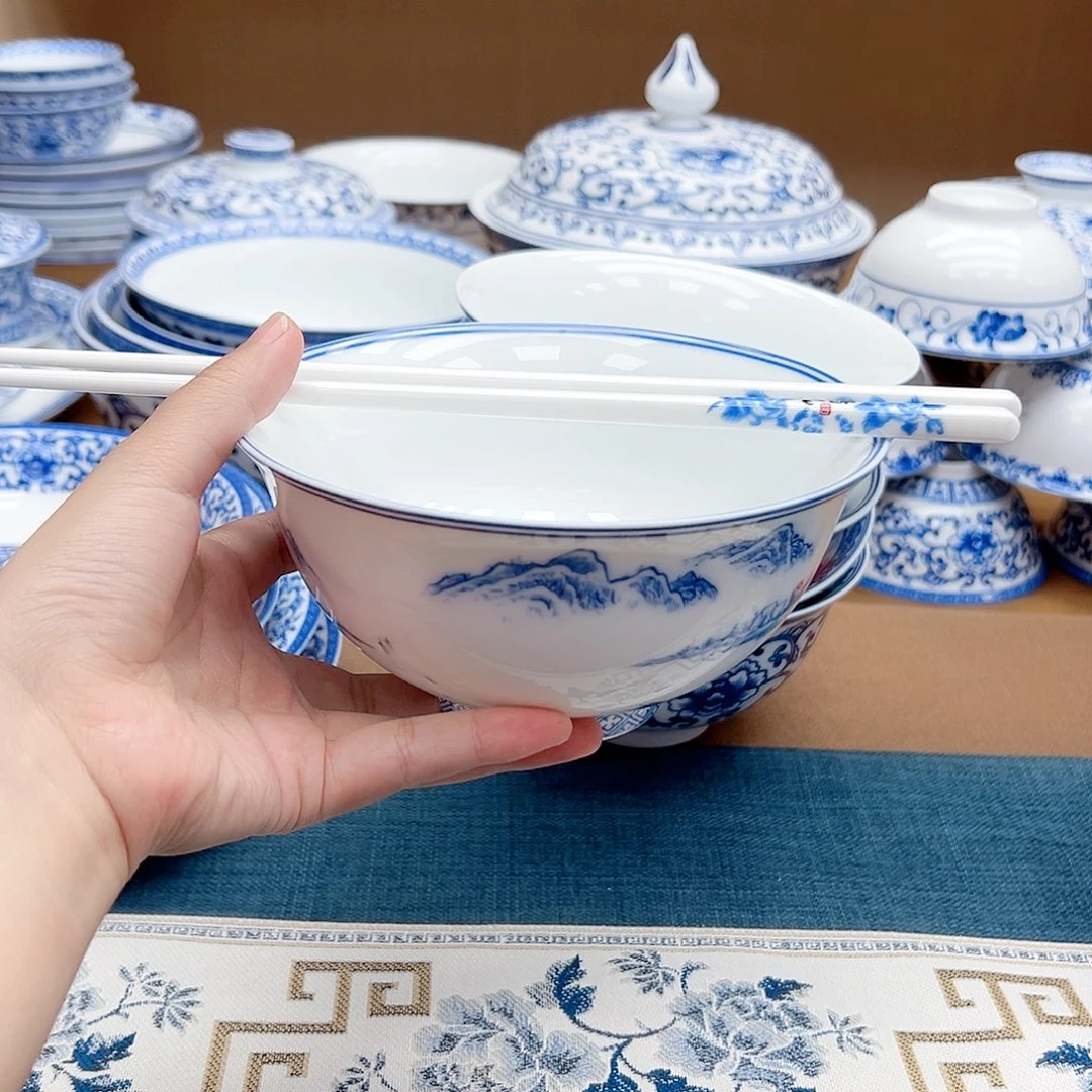 瓷6山水碗2个 筷子2双