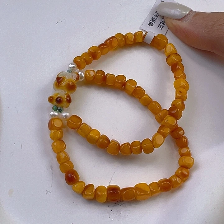 蜜蜡手链未镶嵌方糖