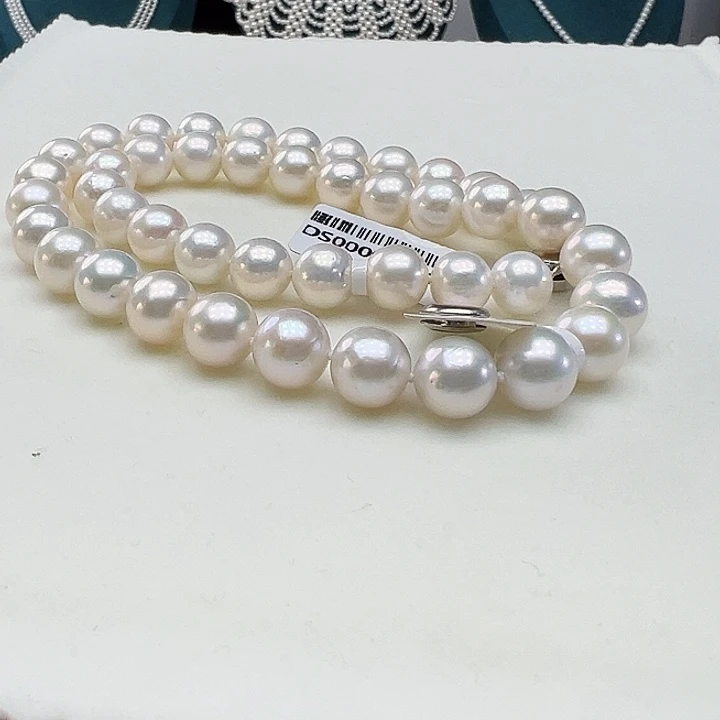 淡水珍珠银S925镶嵌颈饰➕9-10高品极光炫彩