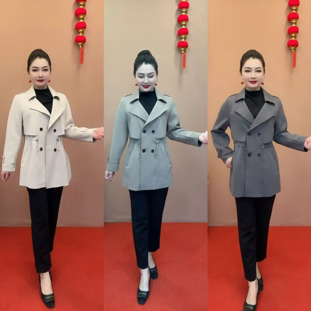 春秋风衣新款时尚韩版外套2025西装收腰气质小个子洋气