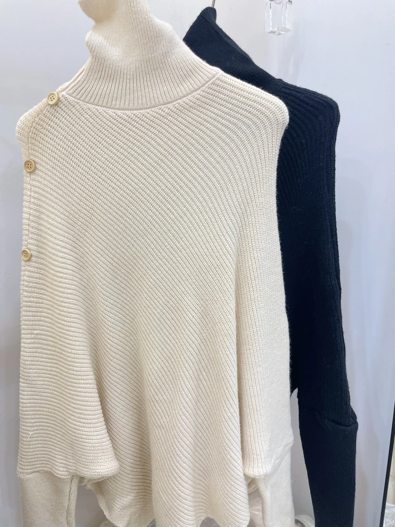 均码女厚款毛衣高领毛半高领网红百搭休闲薄款套头不规则圆领