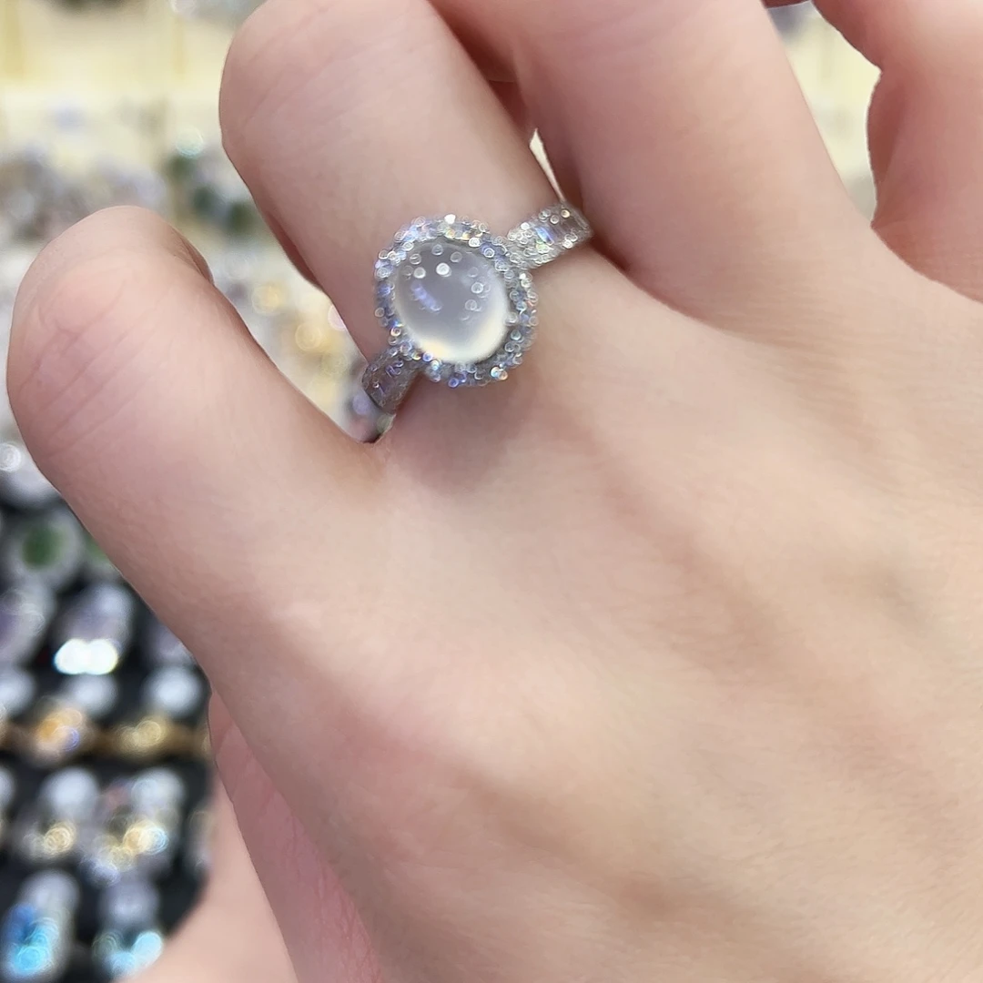 蛇纹石玉合金戒指