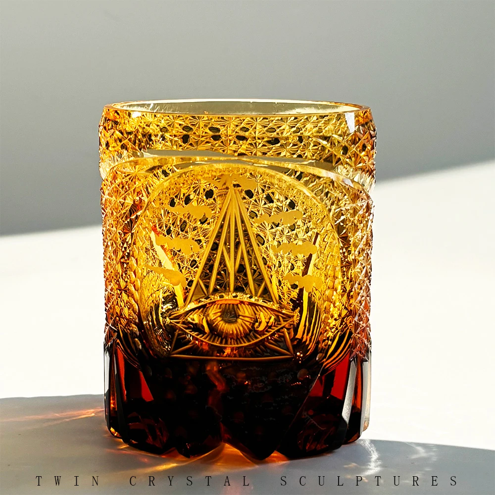 【限量】上帝之眼江户切子现货洋酒杯威士忌酒杯高级感手工雕刻送礼