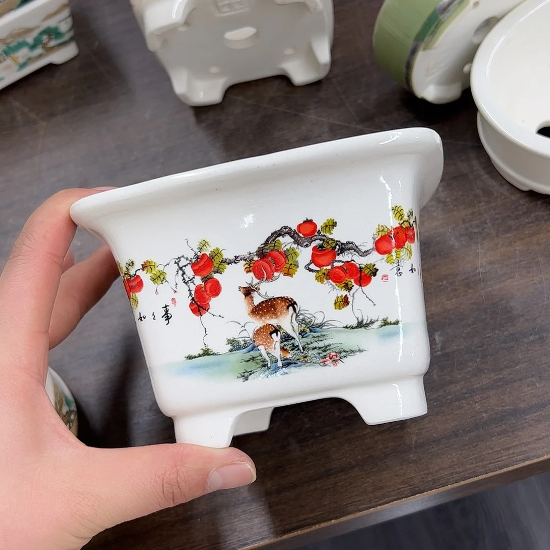 紫砂花盆327号微瑕13/9cm