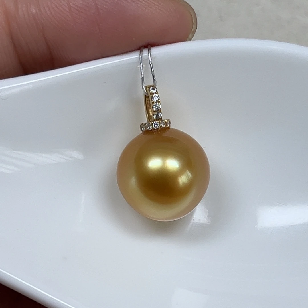 海水珍珠18K金镶嵌颈饰12.7mm