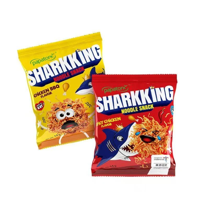 新货印尼进口啪啪通鲨鱼干脆面烧烤鸡肉味方便面碎碎面小零食