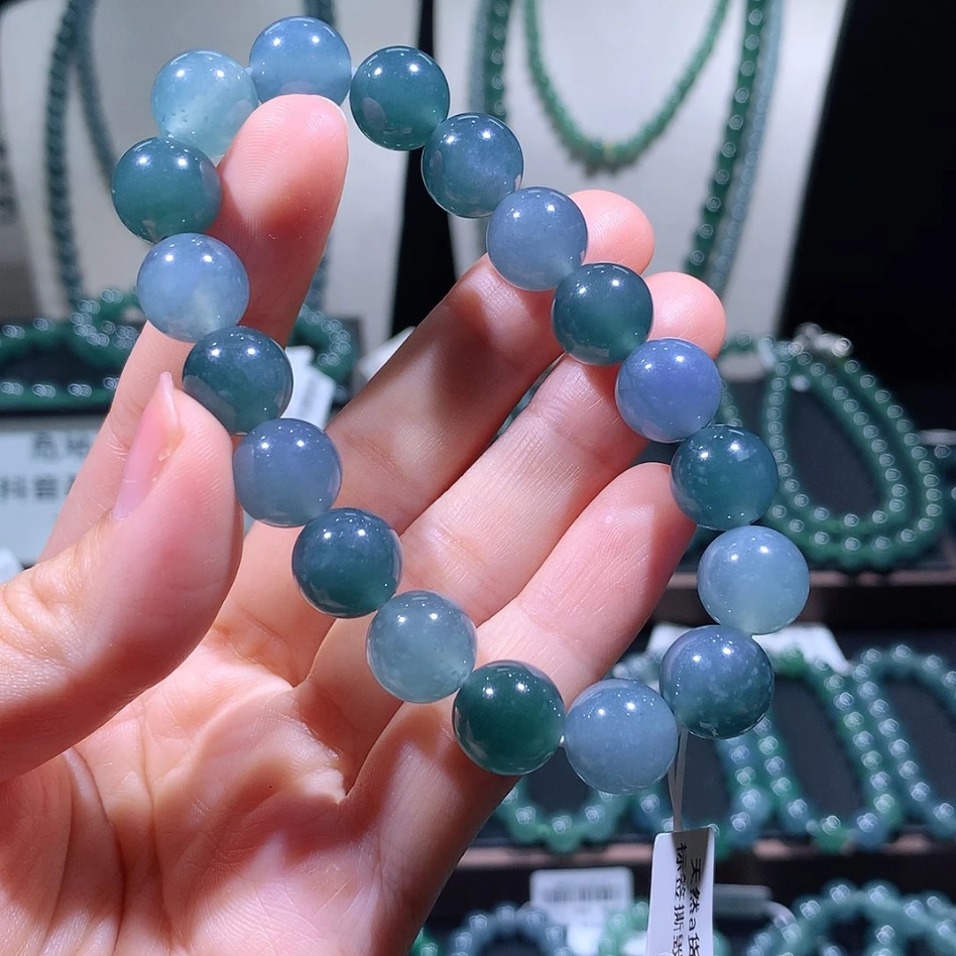 未镶嵌手链翡翠天然a货翡翠手串12mm