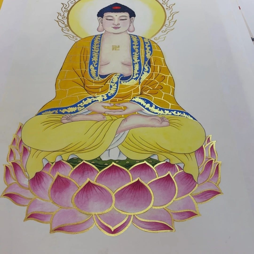 见***道国画大日老师三尺工笔作品