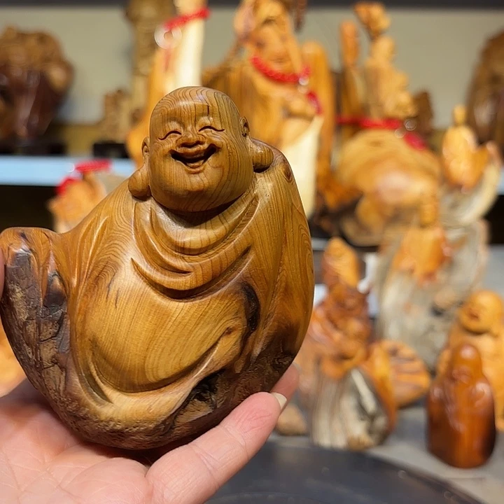 柏木太行崖柏弥勒佛