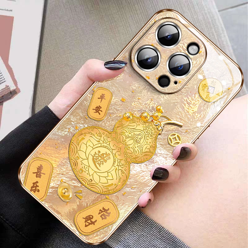 新款适用苹果17promax斗金葫芦设计款iPhone16高端网红爆款高档女