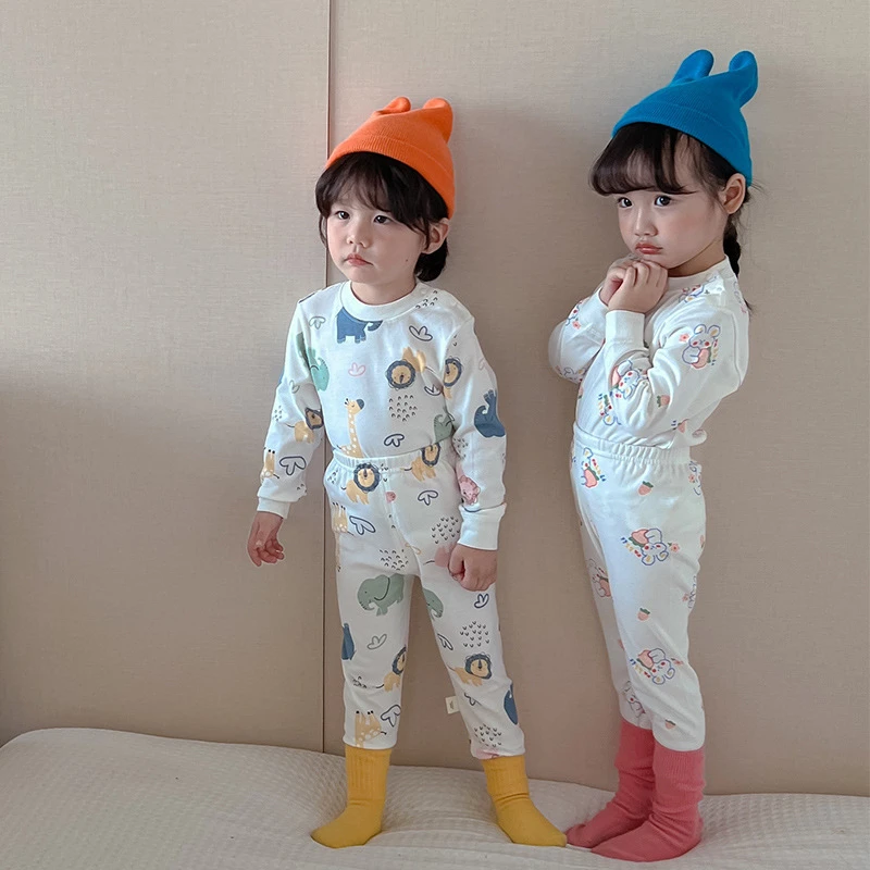 秋冬秋衣秋裤套装男童女童纯棉内衣套装中大童全棉家居套装