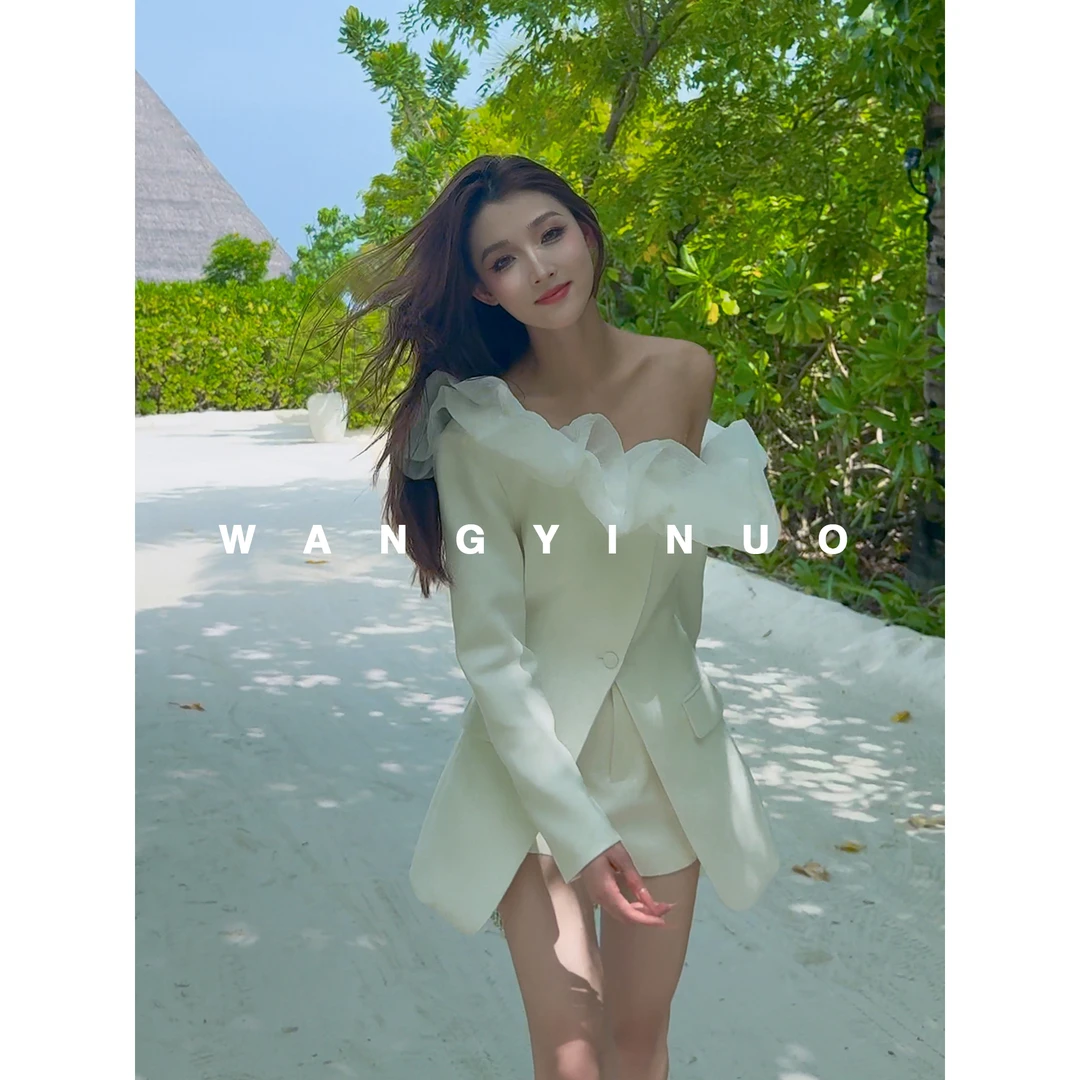 MD现货·依诺【雪国绒花】2025早春宝藏衣橱上新名媛设计感西装上衣