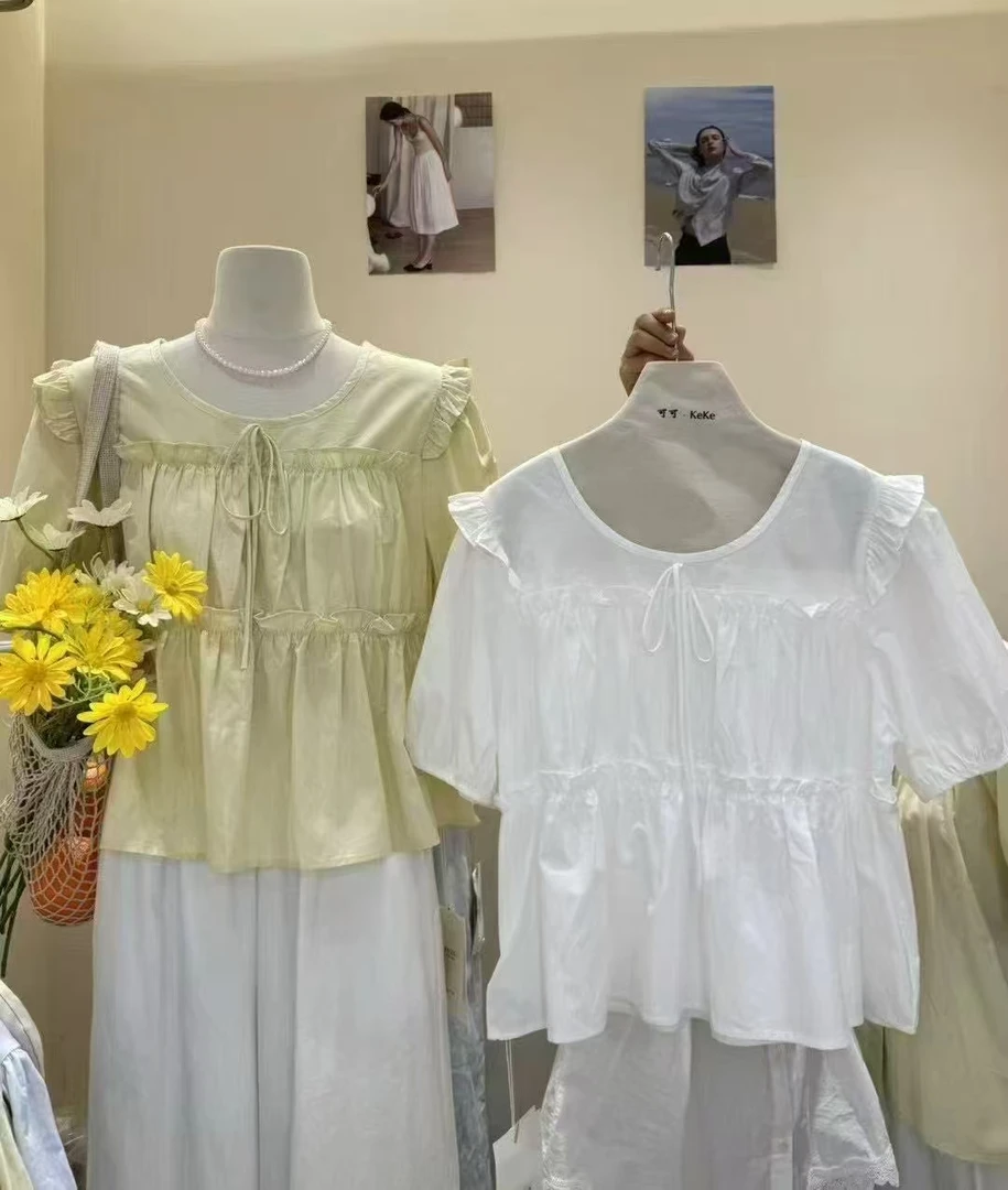 高品质纯棉小衫时尚百搭夏季气质宽松