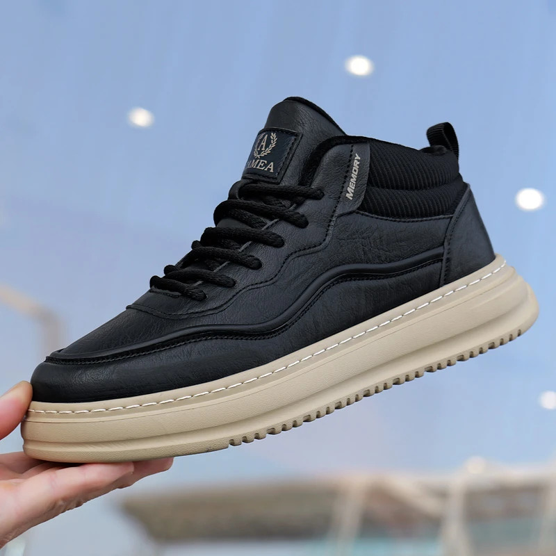 莎蓓莉马丁靴男款高帮鞋子男鞋冬季加绒保暖板鞋防滑雪地工装靴