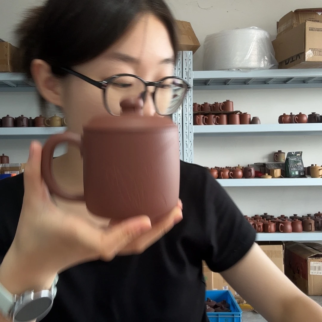 紫砂茶杯原矿小墩墩兰花办公杯350CC左右没礼盒