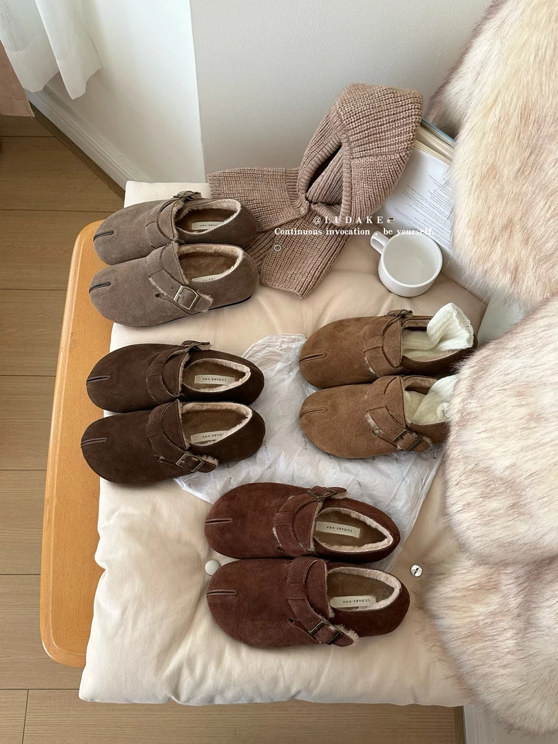 【NO退NO换】鑫燃KIKI 加绒小众高级感皮带扣懒人鞋 23650 MDG (F)