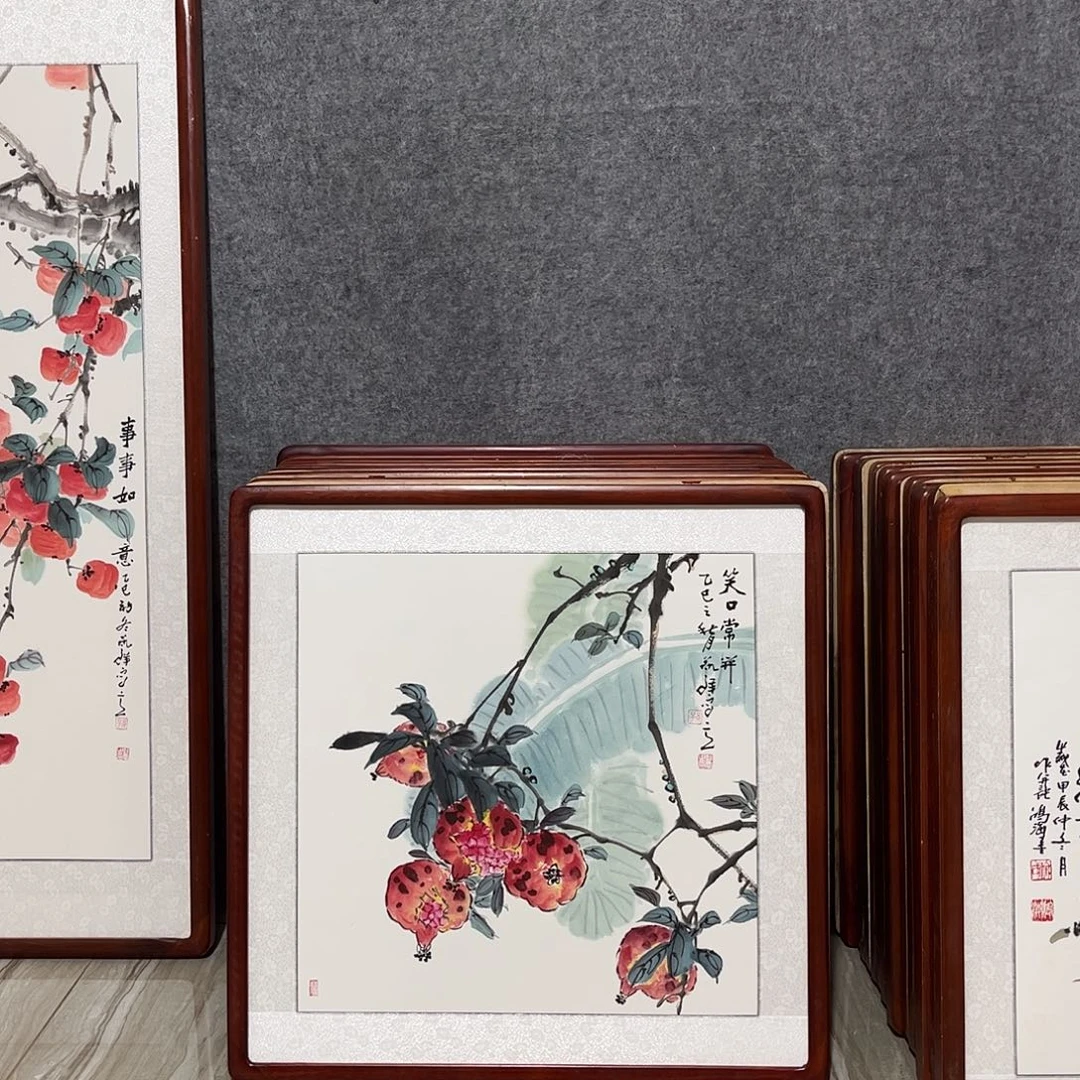 国画书画作品带框63×63