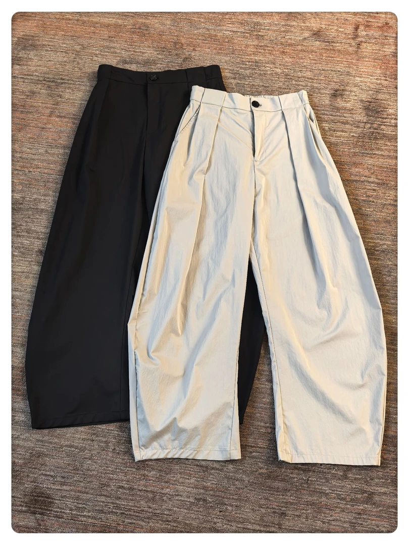 Uninhabitable弯刀西裤!宽松显瘦百搭简约长裤男女同款裤子休闲裤