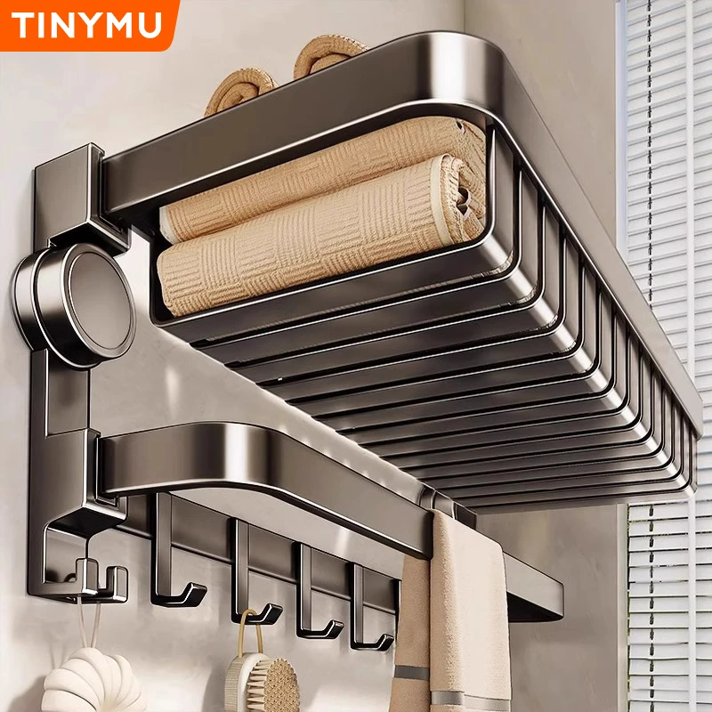 小沐吸盘毛巾架卫生间免打孔挂杆浴室置物架子淋浴房浴巾架免打孔