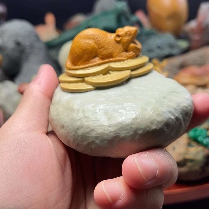 东北石松花石摆件