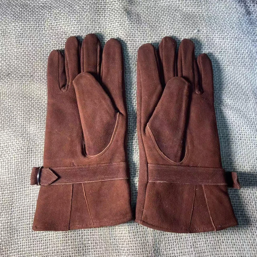 冬季棕色毛手套冬季款