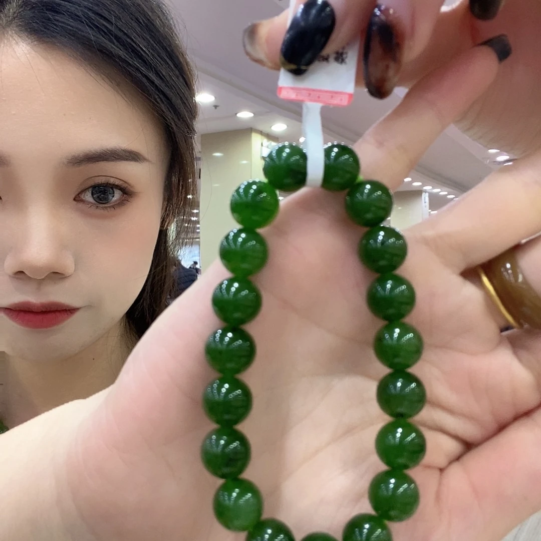 和田玉卡10手串碧玉未镶嵌