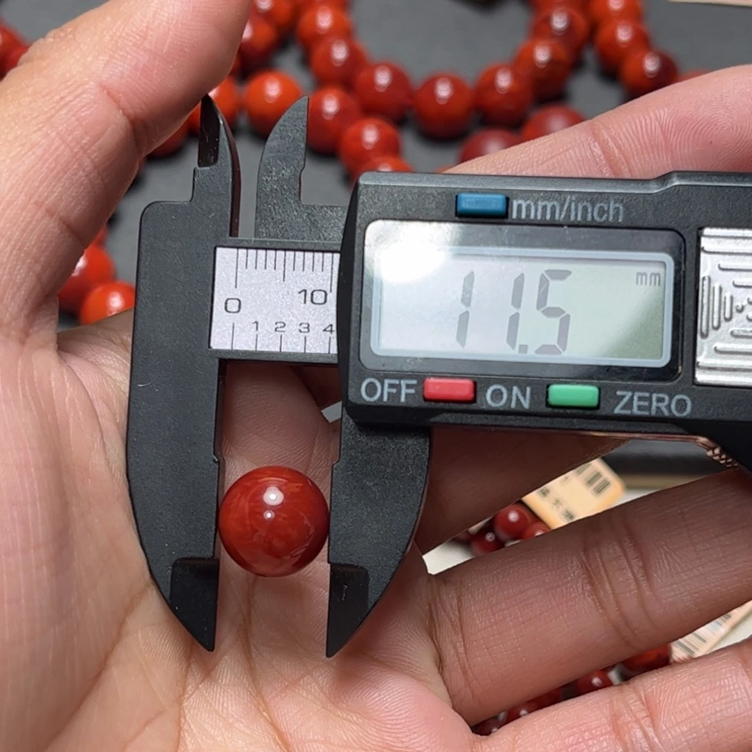 南红玛瑙未镶嵌手串11.5mm牛血红火焰圆珠