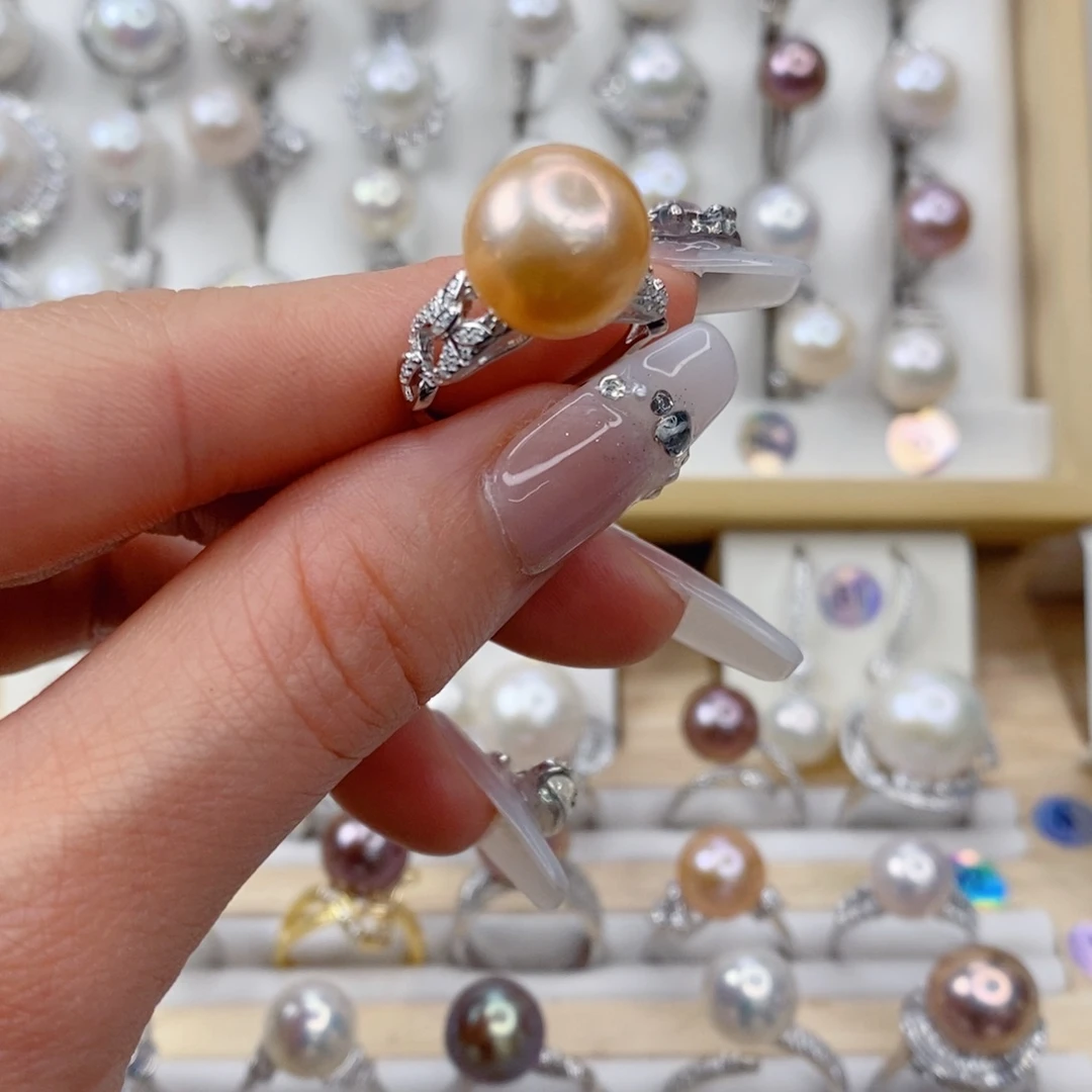 淡水珍珠戒指银S925镶嵌